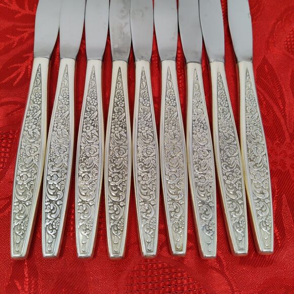 9X ONEIDA Community Silverplate Tangier 9 Butter Dinner Knives 9" - Picture 2 of 10